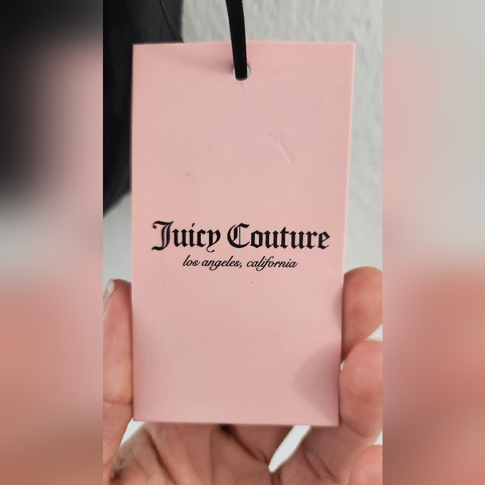 Juicy Couture Black "Let It Shine" Velvet Rhinestone Encrusted Crossbody Bag - Picture 16 of 17